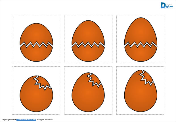 ひびの入った卵型図形画像