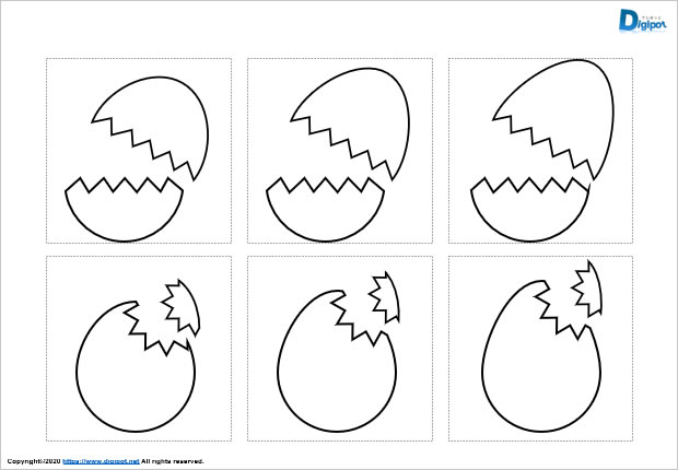割れた卵型図形 パワーポイント エクセル フリー素材 無料素材のdigipot