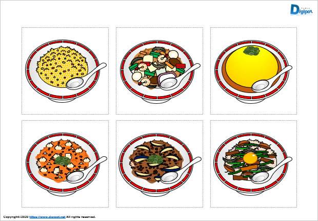 中華料理店の丼ぶり料理のイラスト画像