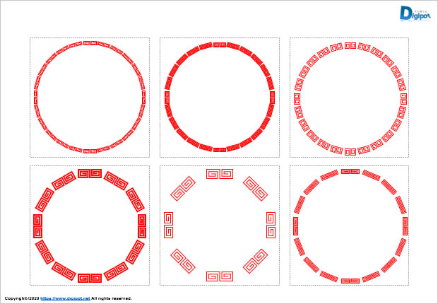 中華風のサークル図形 パワーポイント エクセル フリー素材 無料素材のdigipot