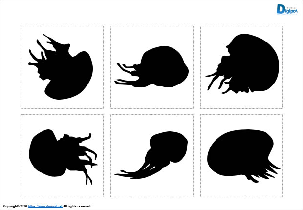 クラゲのシルエット画像