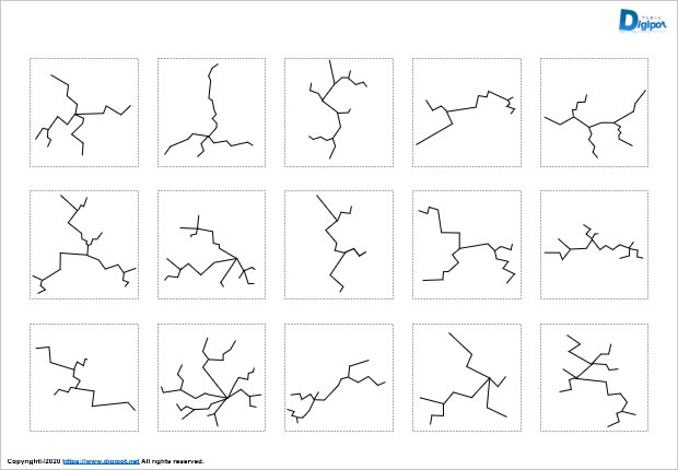 ひび割れ図形パーツ画像