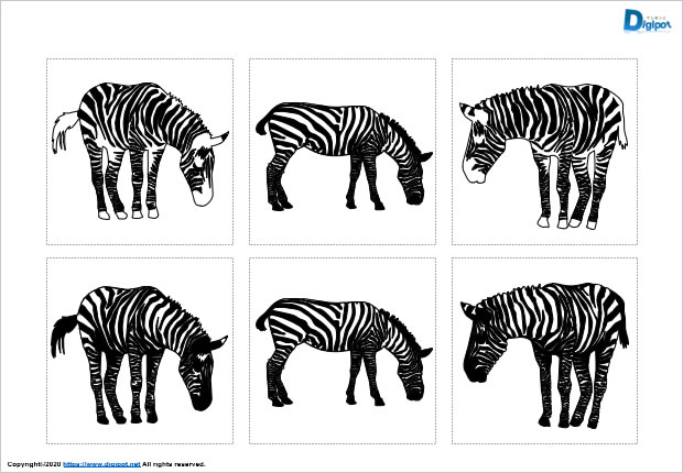 シマウマのシルエット画像