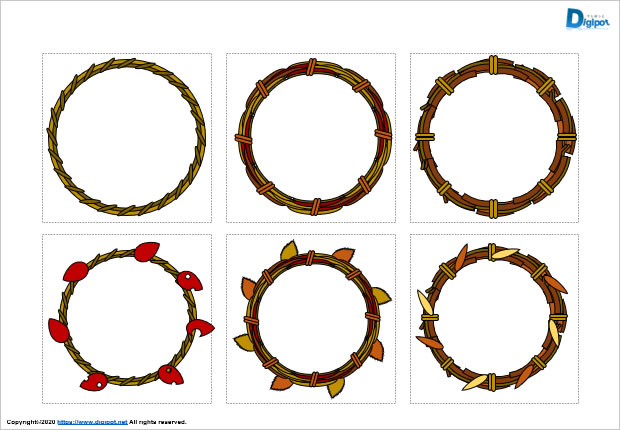 枝のリースのイラスト パワーポイント フリー素材 無料素材のdigipot