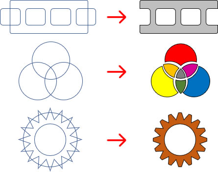 パワーポイントの機能で作成した図形サンプル画像