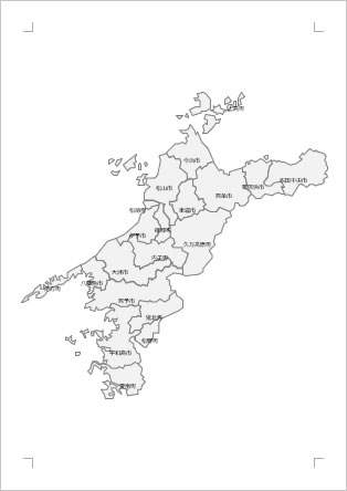 愛媛県の地図画像