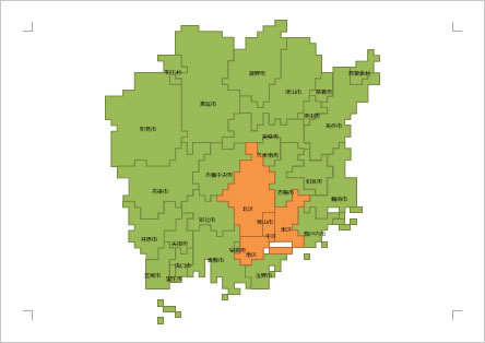 岡山県の地図画像