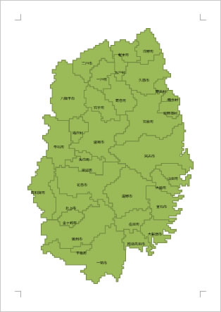 岩手県の地図画像