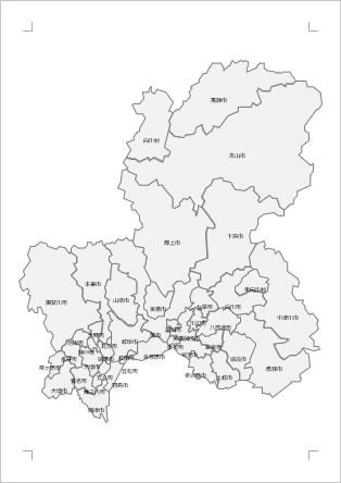 岐阜県の地図 Excel エクセル フリー素材 無料素材のdigipot
