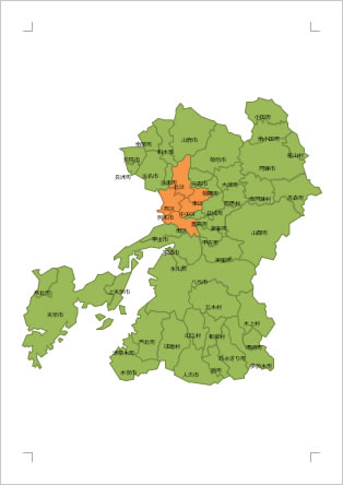 熊本県の地図画像