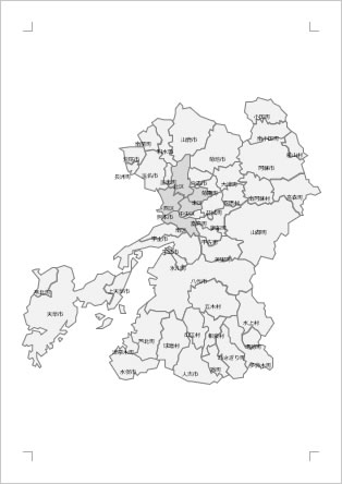 熊本県の地図画像