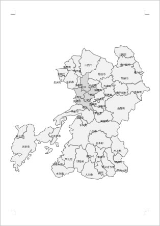 熊本県の地図 Excel エクセル フリー素材 無料素材のdigipot