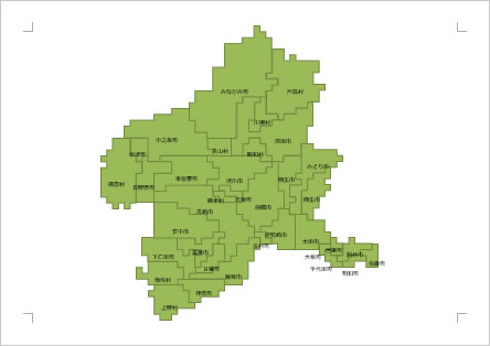 群馬県の地図画像