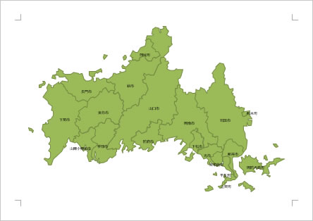 山口県の地図 Excel エクセル フリー素材 無料素材のdigipot