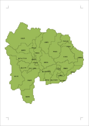 山梨県の地図画像