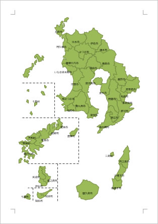 鹿児島県の地図 Excel エクセル フリー素材 無料素材のdigipot