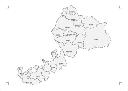 福井県の地図（Excel／エクセル）
