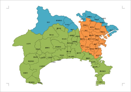 神奈川県の地図 Excel エクセル フリー素材 無料素材のdigipot