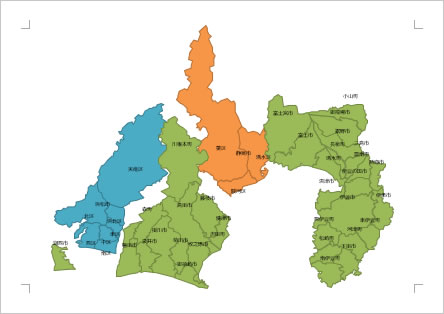 静岡県の地図 Excel エクセル フリー素材 無料素材のdigipot