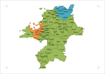 福岡県の地図 Excel エクセル フリー素材 無料素材のdigipot