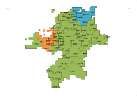 福岡県の地図画像
