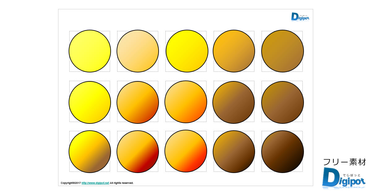 金、ゴールドのグラデーションパターン画像