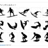 サーフィンのシルエット画像