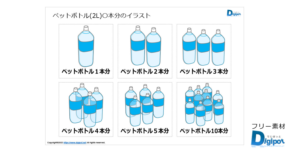 ペットボトル〇本分のイラスト画像