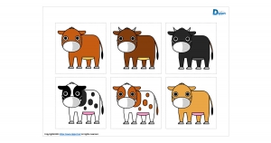 マスク着用の牛のイラスト画像