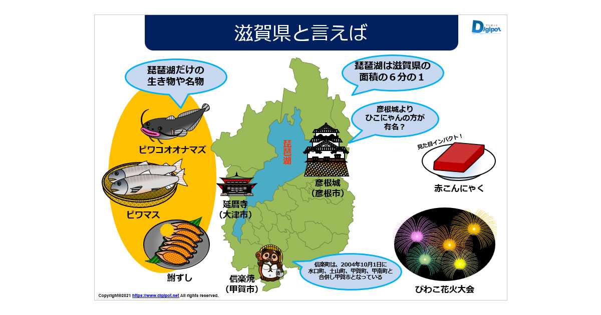 滋賀県をイメージするイラスト画像