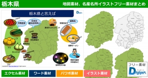 栃木県地図のパワポ、エクセル、ワード、イラスト素材まとめ