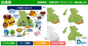 兵庫県地図のパワポ、エクセル、ワード、イラスト素材まとめ