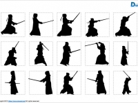 剣道のシルエット画像