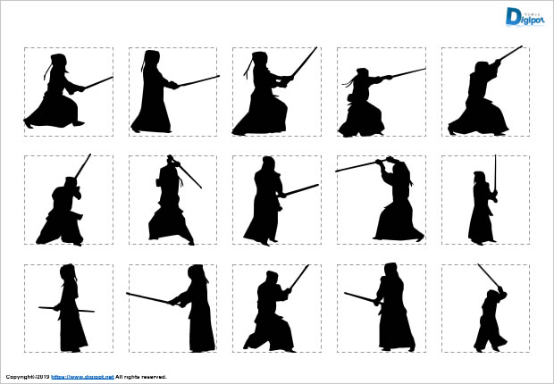 剣道のシルエット画像