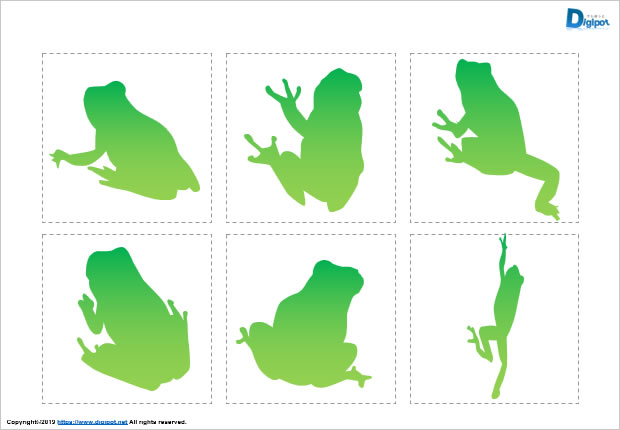 カエルのシルエット画像