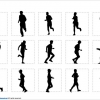 ジョギングする人物のシルエット画像