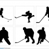 アイスホッケーのシルエット画像