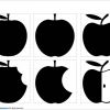 りんごのシルエット画像