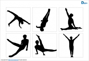体操競技のシルエット画像