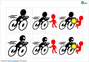 自転車危険運転のイラスト画像