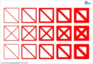 四角形禁止マーク作成用の図形素材の画像