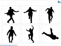 ダンスする男性のシルエット画像