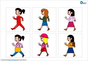 歩く女性のイラスト画像