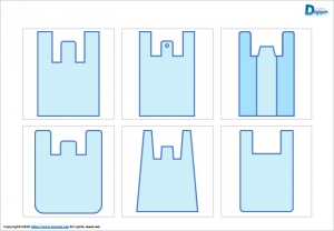 スーパーの買い物レジ袋の外観図形画像