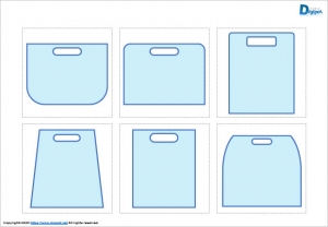 取っ手一体型買い物レジ袋外観図形画像