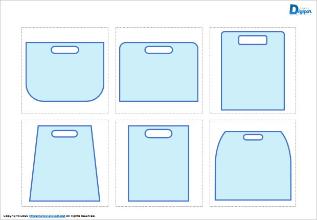 取っ手一体型買い物レジ袋外観図形画像