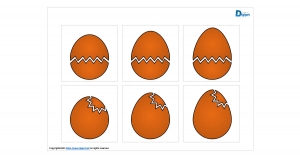 ひびの入った卵型図形画像