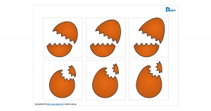 割れた卵型図形画像