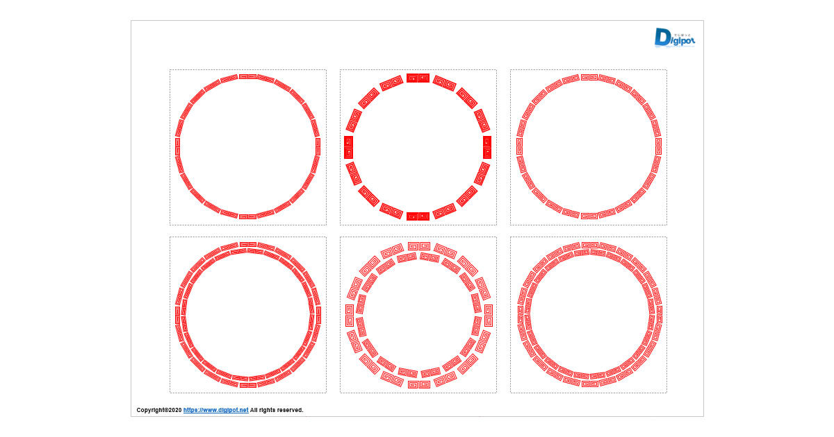 中華風のサークル図形画像