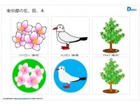 東京都の花、鳥、木のイラスト（パワーポイント／PNG形式画像）
